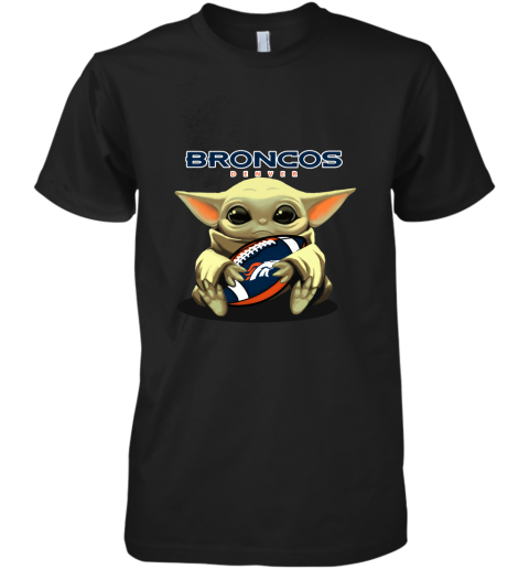 Baby Yoda Loves The Denver Broncos Star Wars NFL Premium Men's T-Shirt