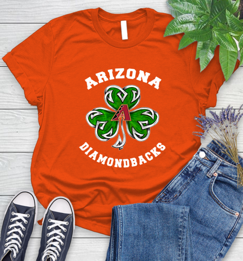MLB Arizona Diamondbacks Three Leaf Clover St Patrick's Day Baseball Sports Women's T-Shirt 3