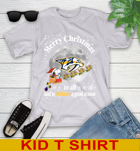 Nashville Predators Merry Christmas To All And To Predators A Good Season NHL Hockey Sports Youth T-Shirt 4