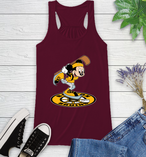 NHL Hockey Boston Bruins Cheerful Mickey Disney Shirt Racerback Tank 3
