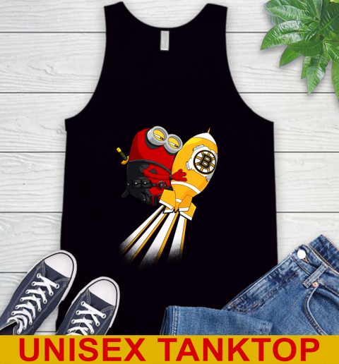 NHL Hockey Boston Bruins Deadpool Minion Marvel Shirt Tank Top