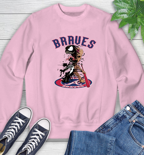 MLB Atlanta Braves Baseball Venom Groot Guardians Of The Galaxy Sweatshirt 9
