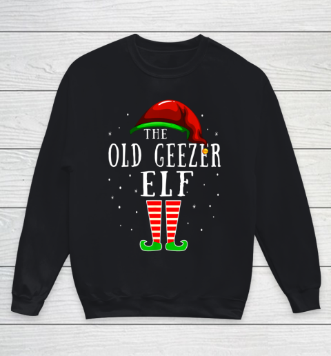 Old Geezer Elf Matching Family Group Christmas Party Pajama Youth Sweatshirt
