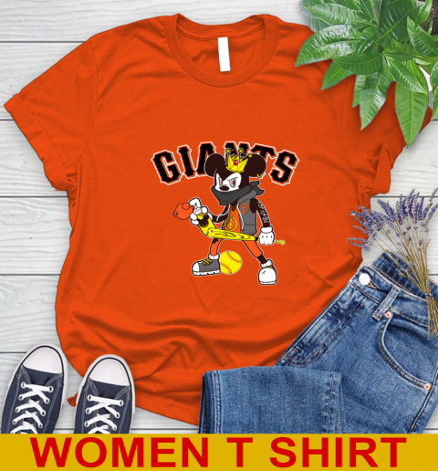 San Francisco Giants MLB Baseball Mickey Peace Sign Sports Women's T-Shirt - Image 5