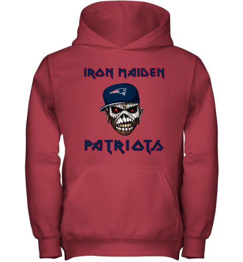 NFL New England Patriots Iron Maiden Rock Band Music Football Sports TGY2U6K8utI youth hoodie 43 95 151514 front red