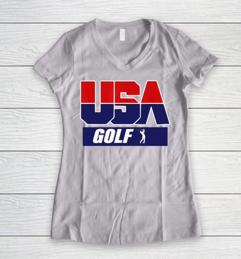 Golf USA TEAM FLAG American olympics Tokyo 2020 2021 Japan olympic Sport Women's V-Neck T-Shirt