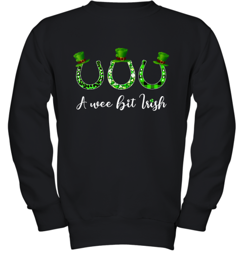 A wee bit Irish Horseback Riding Equestrian St. Patricks Day Youth Sweatshirt