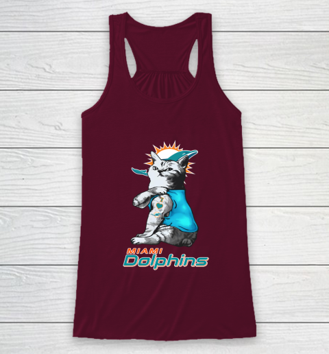 NFL Football My Cat Loves Miami Dolphins Racerback Tank 2