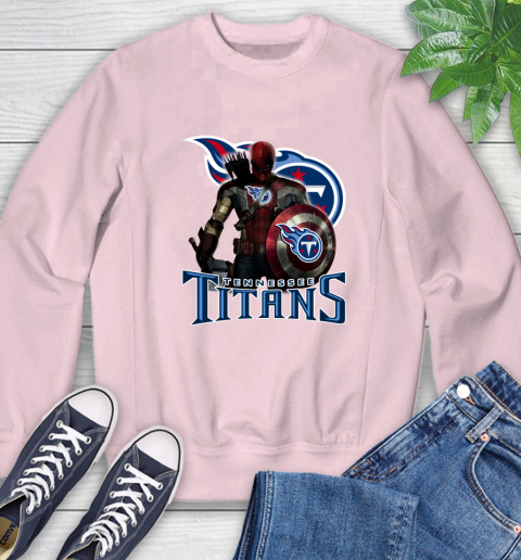 NFL Captain America Thor Spider Man Hawkeye Avengers Endgame Football Tennessee Titans Sweatshirt 9