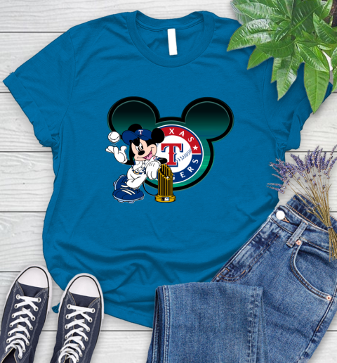 MLB Texas Rangers The Commissioner's Trophy Mickey Mouse Disney Women's T-Shirt 7