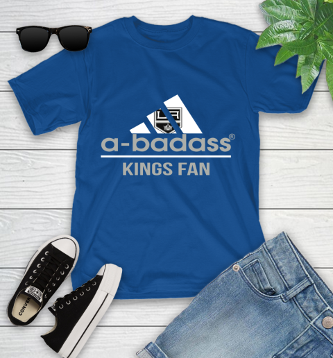 NHL A Badass Los Angeles Kings Fan Adidas Hockey Sports Youth T-Shirt 12