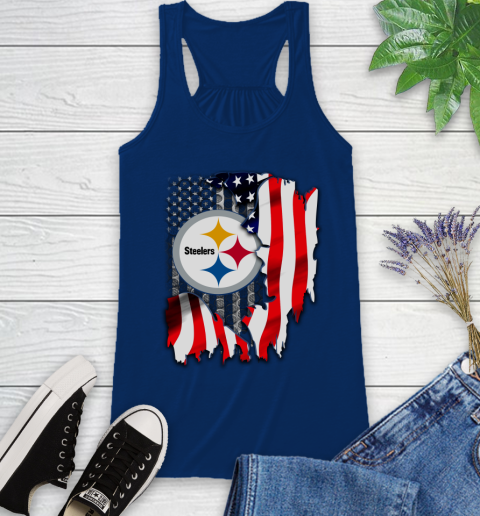 Pittsburgh Steelers NFL Football American Flag Racerback Tank 8