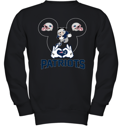 I Love The Patriots Mickey Mouse New England Patriots Youth Sweatshirt