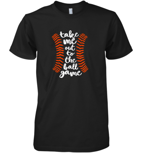 Take Me Out Ball Game Shirt Baseball Song Orange Black Blue Premium Men's T-Shirt