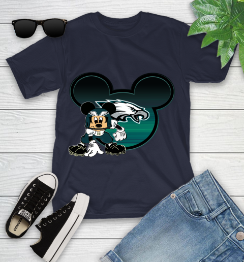 NFL Philadelphia Eagles Mickey Mouse Disney Football T Shirt Youth T-Shirt 3