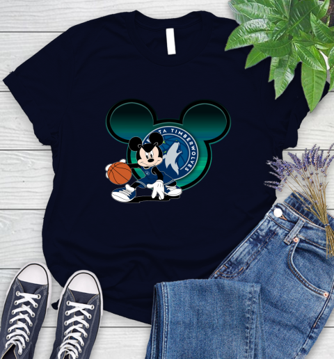 NBA Minnesota Timberwolves Mickey Mouse Disney Basketball Women's T-Shirt 3