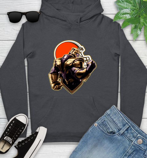 NFL Thanos Avengers Endgame Football Sports Cleveland Browns Youth Hoodie 8