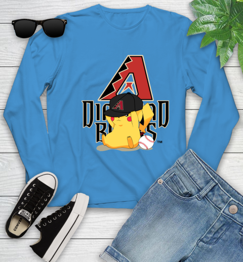 MLB Pikachu Baseball Sports Arizona Diamondbacks Youth Long Sleeve 7