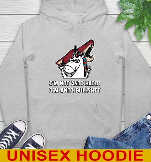Arizona Coyotes NHL Hockey Unicorn I'm Not Anti Hater I'm Anti Bullshit Hoodie 6