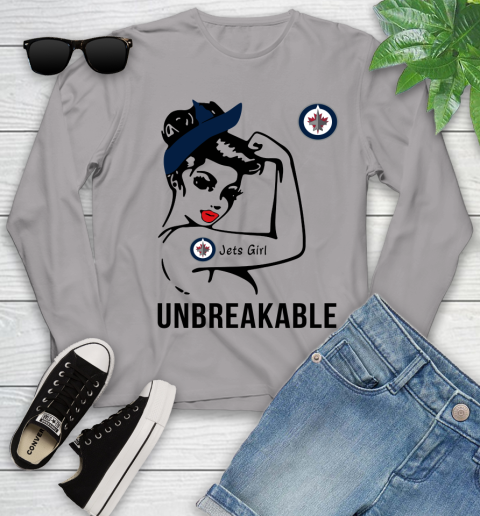 NHL Winnipeg Jets Girl Unbreakable Hockey Sports Youth Long Sleeve 3