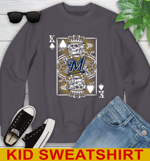 Milwaukee Brewers MLB Baseball The King Of Spades Death Cards Shirt Youth Sweatshirt 5