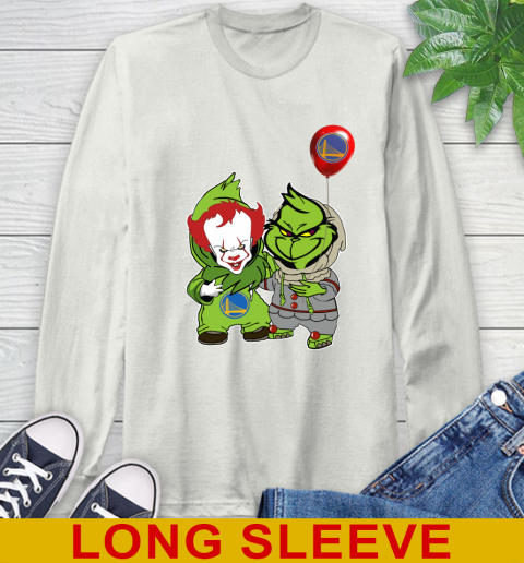 Golden State Warriors Baby Pennywise Grinch Christmas NBA Basketball Long Sleeve T-Shirt 12