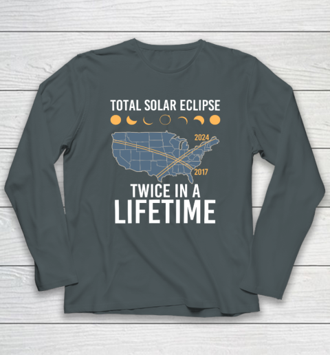 Twice In A Lifetime Solar Eclipse Shirt 2024 Total Eclipse Long Sleeve T-Shirt 3