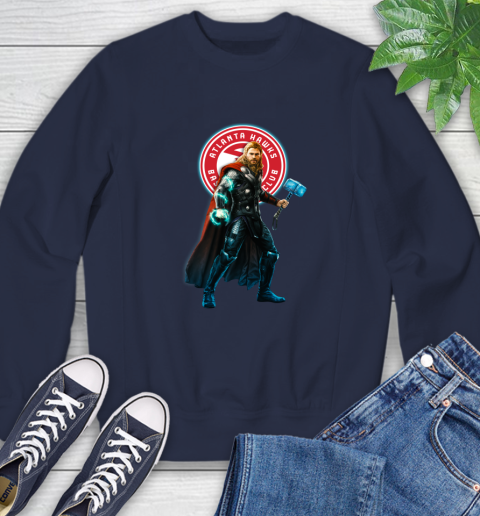 NBA Thor Avengers Endgame Basketball Atlanta Hawks Sweatshirt 3