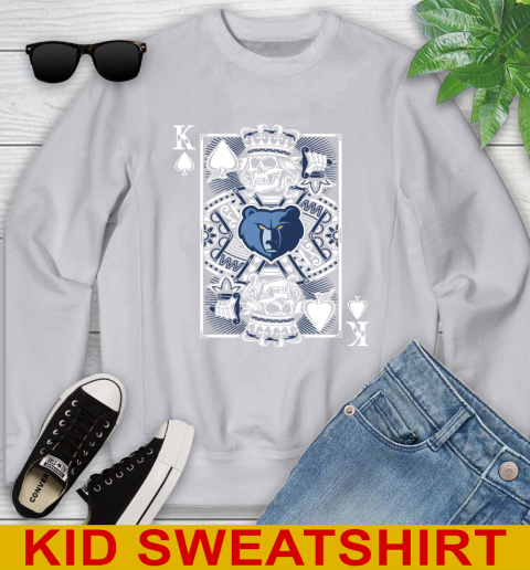 Memphis Grizzlies NBA Basketball The King Of Spades Death Cards Shirt Youth Sweatshirt 3