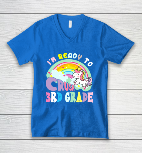 Back to school shirt ready to crush 3rd grade unicorn V-Neck T-Shirt 13