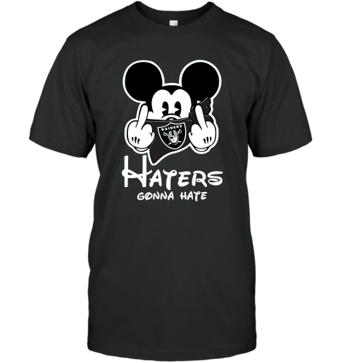 NFL Oakland Raiders Haters Gonna Hate Mickey Mouse Disney Football T Shirt