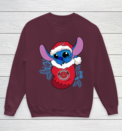 Arizona Diamondbacks Christmas Stitch In The Sock Funny Disney MLB Youth Sweatshirt 5