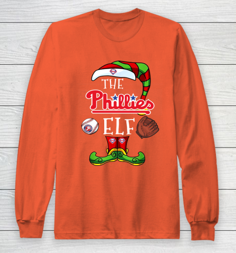 Philadelphia Phillies Christmas ELF Funny MLB Long Sleeve T-Shirt 3