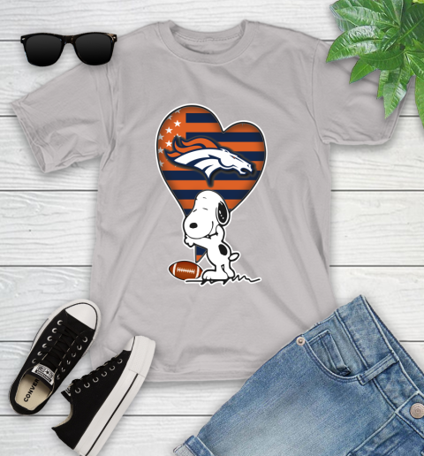 Denver Broncos NFL Football The Peanuts Movie Adorable Snoopy Youth T-Shirt 12