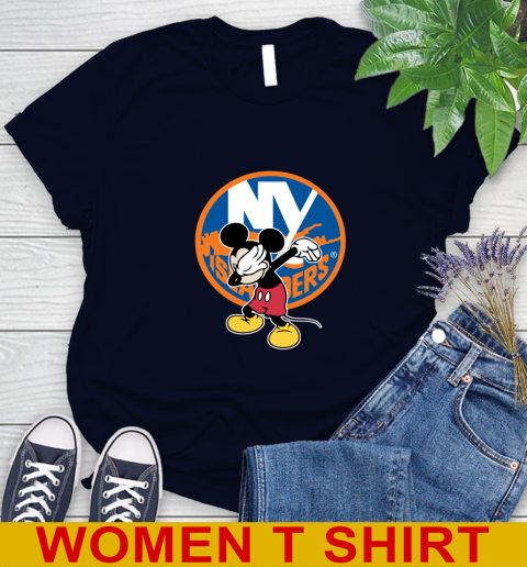 New York Islanders NHL Hockey Dabbing Mickey Disney Sports Women's T-Shirt 3
