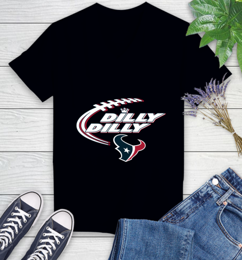 NFL Houston Texans Dilly Dilly Football Sports Women's V-Neck T-Shirt 2