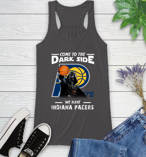 NBA Come To The Dark Side We Have Indiana Pacers Star Wars Darth Vader Basketball Racerback Tank 11