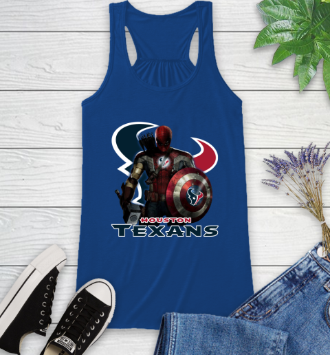NFL Captain America Thor Spider Man Hawkeye Avengers Endgame Football Houston Texans Racerback Tank 9