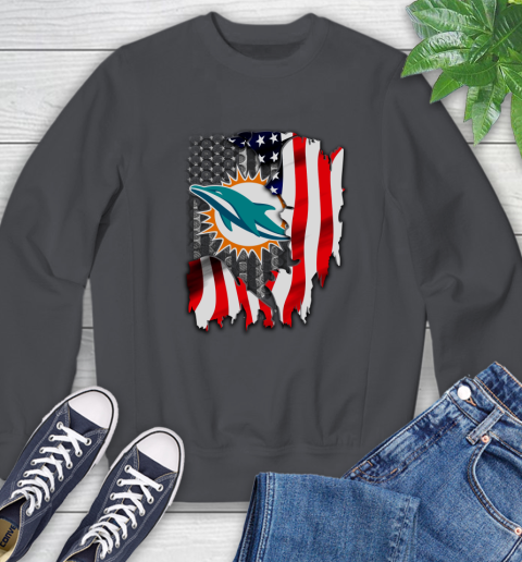 Miami Dolphins NFL Football American Flag Sweatshirt 6