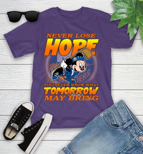 New York Islanders NHL Hockey ootball Mickey Disney Never Lose Hope Youth T-Shirt 3