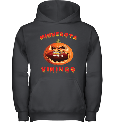 NFL Minnesota Vikings Halloween Pumpkin Football Sports G5SSEMCy6Mz youth hoodie 43 95 151514 front black
