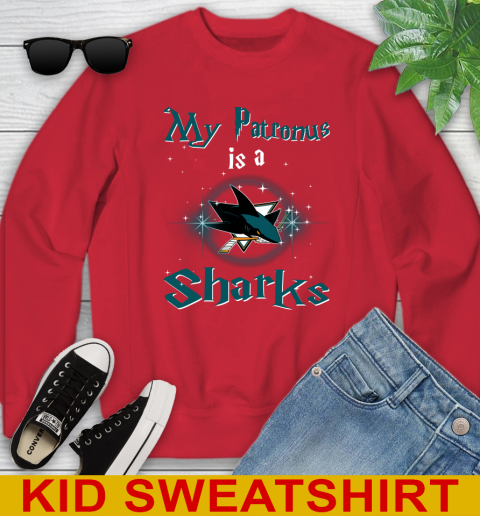 NHL Hockey Harry Potter My Patronus Is A San Jose Sharks Youth Sweatshirt 7