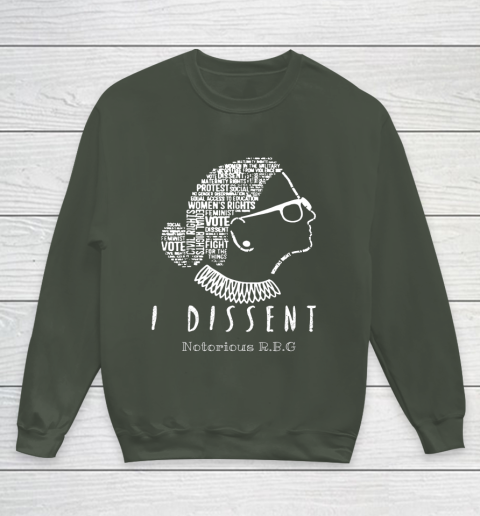 Notorious RBG Ruth Bader Ginsburg I Dissent Youth Sweatshirt 8