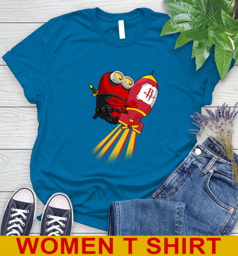 NBA Basketball Houston Rockets Deadpool Minion Marvel Shirt Women's T-Shirt 8