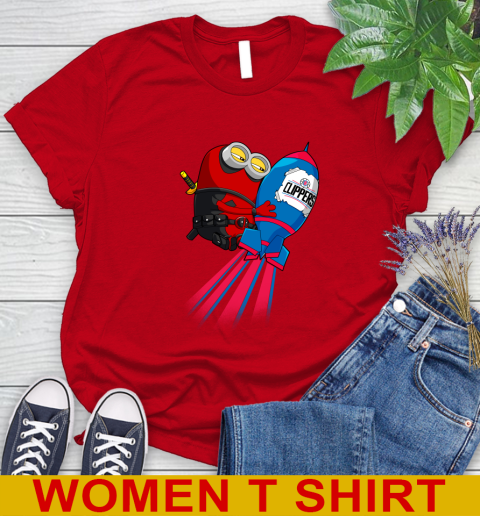 NBA Basketball LA Clippers Deadpool Minion Marvel Shirt Women's T-Shirt 11