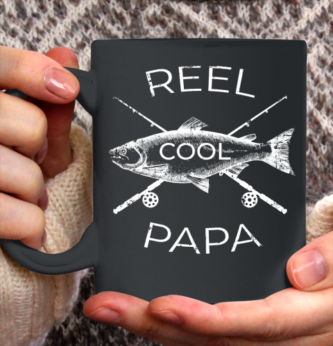 Father's Day Funny Gift Ideas Apparel  Reel Cool Papa Dad Father T Shirt Ceramic Mug 11oz