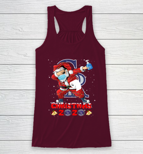 Colorado Rockies Funny Santa Claus Dabbing Christmas 2020 MLB Racerback Tank 2