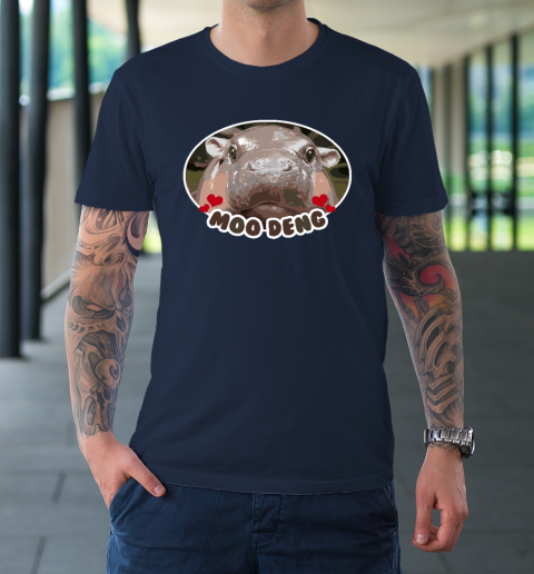 Moo Deng Bouncy Pig in Thai Picture The Cute Baby Hippo T-Shirt 2