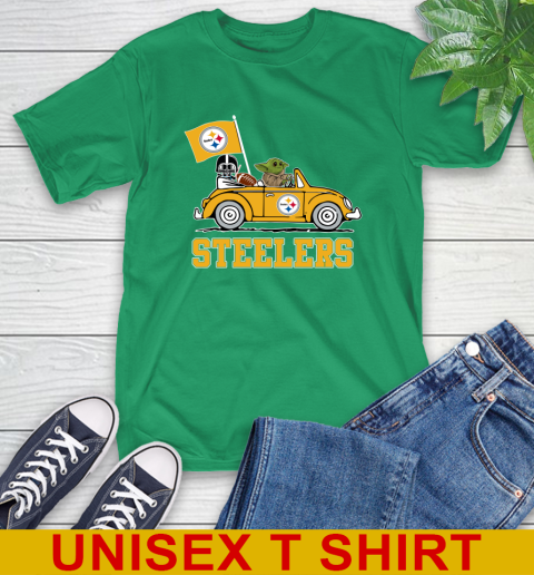 NFL Football Pittsburgh Steelers Darth Vader Baby Yoda Driving Star Wars Shirt T-Shirt 7