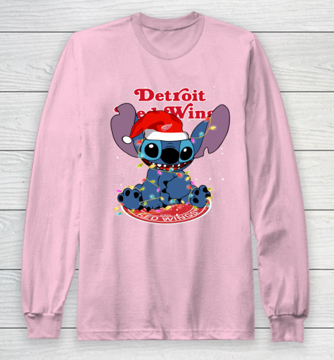 Detroit Red Wings NHL Hockey noel stitch Christmas Long Sleeve T-Shirt 6